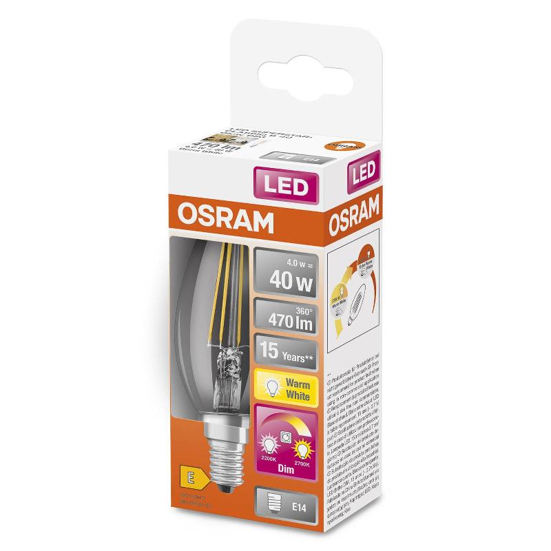 OSRAM AMPOULE LED E14 4W GLOWDIM CLAIRE