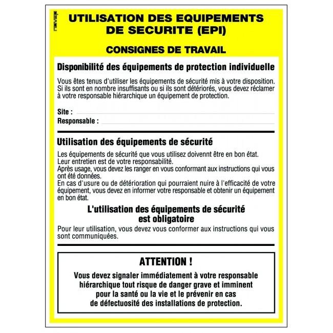 Panneaux rigides 300x400 mm affichage consignes légales utilisation des EPI - PNLGPSC-NV01/EPI_0