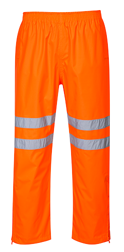 Pantalon HV respirant orange RT61 - Certifié CE, bandes réfléchissantes, imperméable et coutures thermosoudées_0