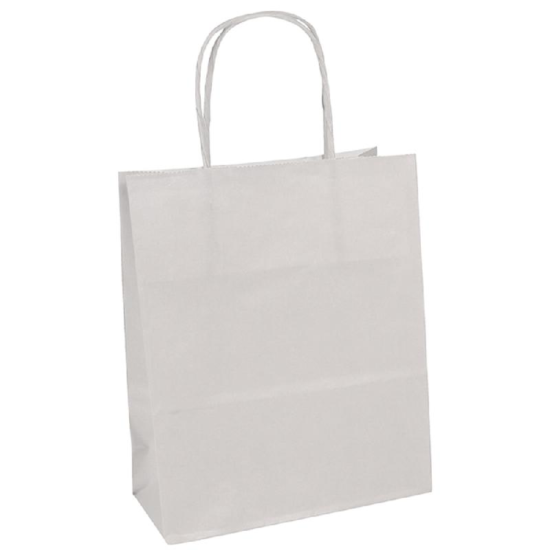 PAQUET DE 25 SACS KRAFT LISSE 110G, 16X8X21CM, BLANC - BLANC - LOT DE 2