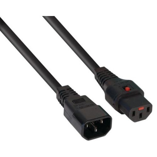 RALLONGE D'ALIMENTATION C14 / C13 À VERROUILLAGE NOIRE -20M - CUC