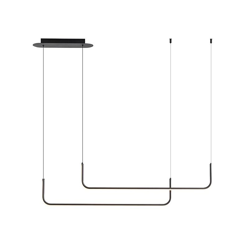 ROSSINI ILLUMINAZIONE Suspension Led Horizontale Duo 15W 3000K Ip20 - Structure En Aluminium Noir Au Design Élégant Et Moderne - Groupe Rossini - no_0
