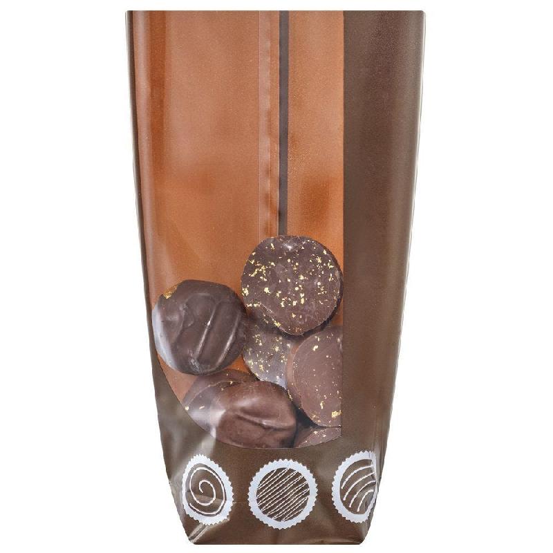 Sachet confiseur imprimé rocher gourmet 10 x 22 cm avec fond carton - par 100_0