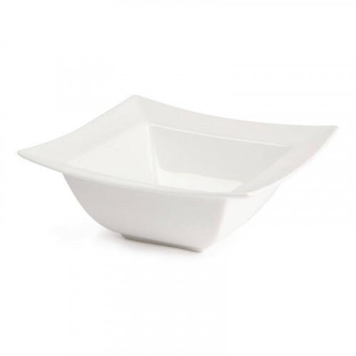 SALADIERS CARRÉS À BORD LARGE LUMINA EN PORCELAINE BLANCHE 165 MM - LOT DE 6