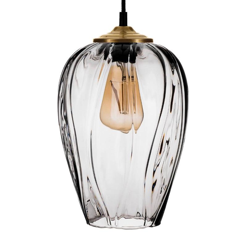 SOLBIKA LIGHTING SUSPENSION LINKEUS II, VERRE GRIS FUMÉ, À 3 LAMPES