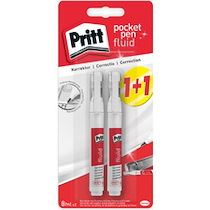 STYLO CORRECTEUR POCKET PEN FLUID, CARTE BLISTER DE 2 - LOT DE 6