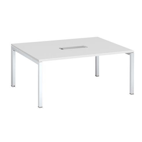 TABLE DE RÉUNION L 160 X P 120 CM ARKO PLATEAU BLANC / PIÈTEMENT BLANC