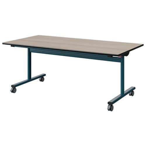 TABLE MALIBU RAB 160X80 T4 DL ST ANTIB ACACIA/NOIR BLEU 5025