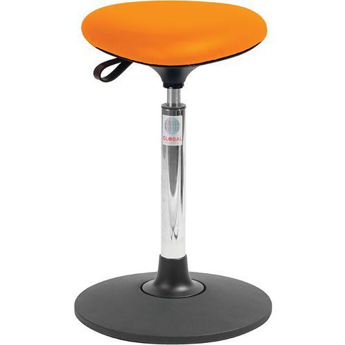 TABOURET SWAY TRIA - IMITATION CUIR - HAUT - ORANGE - GLOBAL PROFESSIONAL SEATING