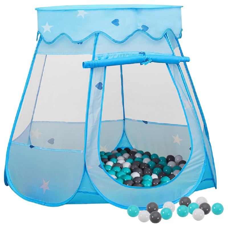 TENTE DE JEU POUR ENFANTS AVEC 250 BALLES 102 X 102 X 82 CM BLEU 02_0005187_0