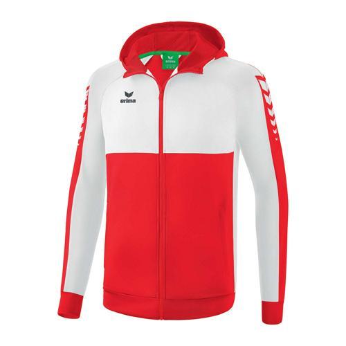 VESTE DE SURVÊTEMENT À CAPUCHE - ERIMA - SIX WINGS ROUGE/BLANC