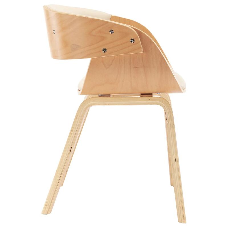 VidaXL Chaises à manger lot de 6 crème bois courbé et similicuir Modèle Jermonis - 8719883784601_0