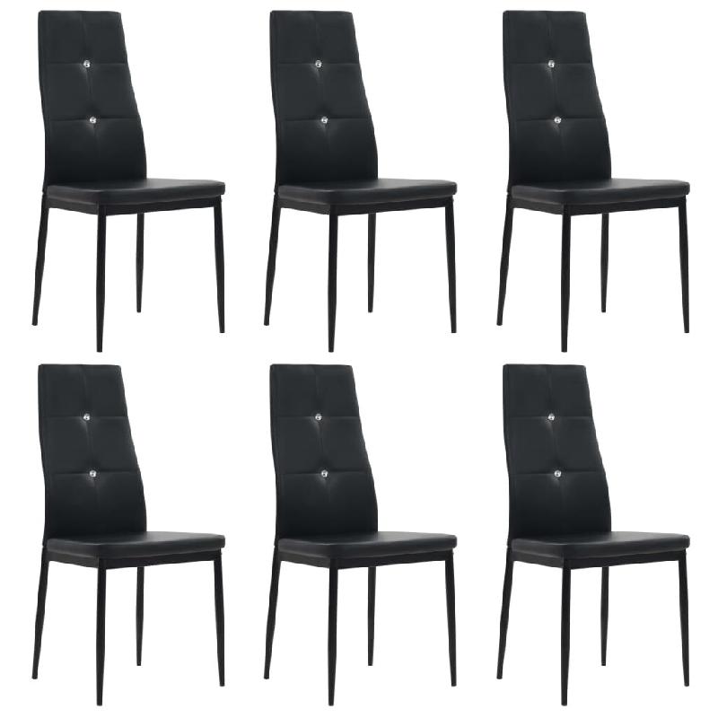 VidaXL Chaises à manger lot de 6 noir similicuir Modèle Pervelion - 275435_0