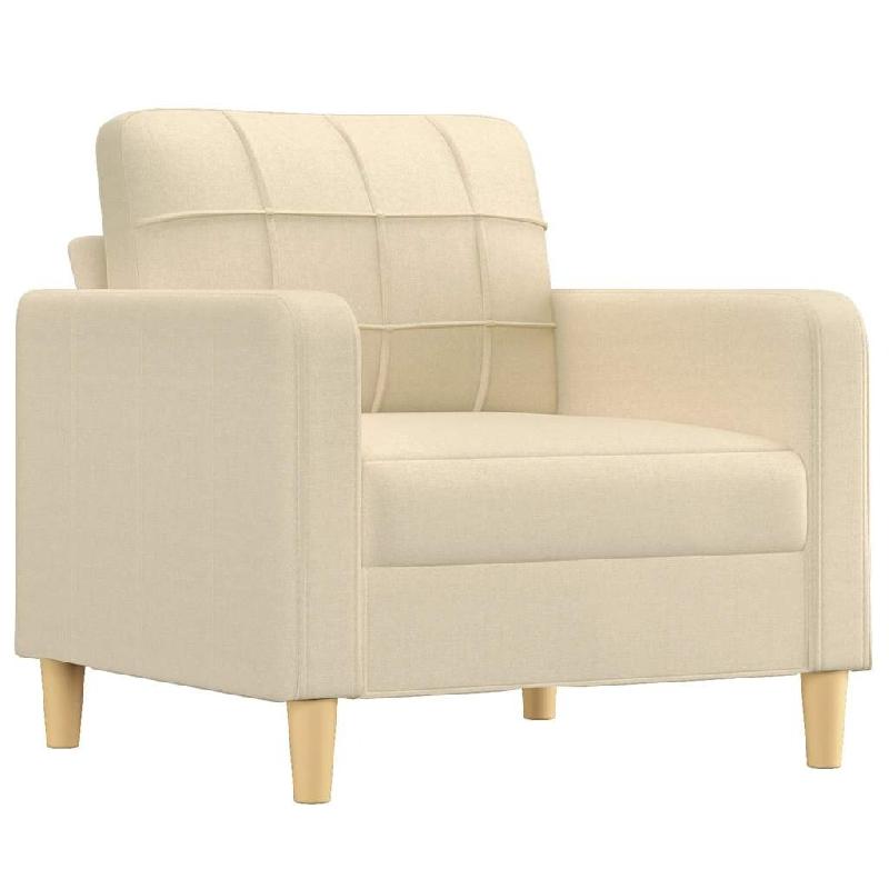 VidaXL Fauteuil Crème 60 cm Tissu Modèle Bravanelis - Matériau naturel 359077_0