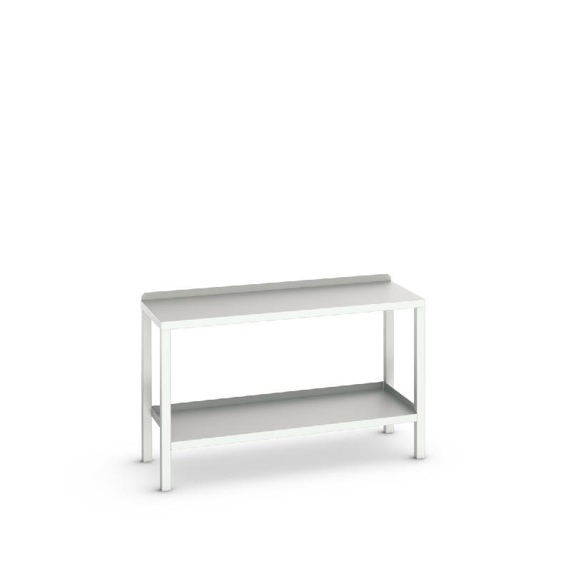 Verso établi lourd fixe - plateau acier - 1500x600x910mm - RAL 7035_0
