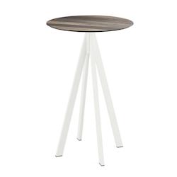 Essentials Mange-debout Infinity avec piètement blanc + plateau HPL Ø70 cm - Veba - Bois - l0- L- P- h - marron 120051270_0