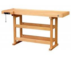Établi bois 1,50 m - plateau multiplis 20 mm - rangements avec 2 rayons intermédiaires et presse horizontale_0