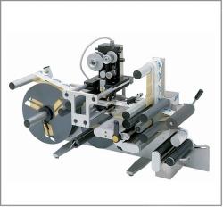 Étiqueteuse semi-automatique ALmatic - pour produits cylindriques, vitesse 12 m/min, largeur max. 200 mm_0
