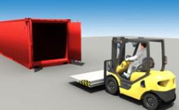Plaque de chargement de conteneur mobile - aluminium ou acier - facile à déplacer avec vides pour chariot élévateur_0