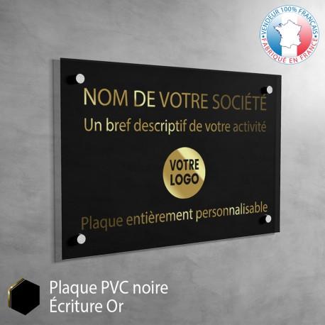Plaque professionnelle en pvc noir/or à personnaliser | 30 x 20 cm référence: 015-plaque-professionnelle-pvc_0