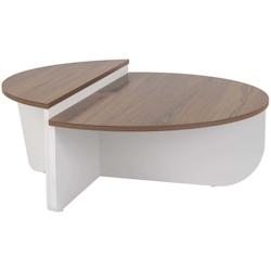 Table basse en aggloméré Podium noyer et blanc Hanah Home - 8684283439768_0