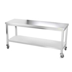 Table de travail en inox 2000 x 600 mm sur roulettes PREMIUM / GOLDINOX - inox 3701770802852_0