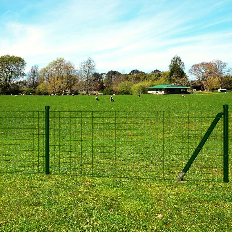 Vidaxl clôture euro acier 10 x 0,8 m vert 140556_0