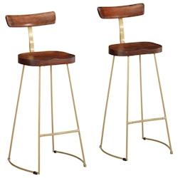 VidaXL Tabourets De Bar Lot De 2 49x43x103 Cm Bois De Manguier Massif - 4013518_0