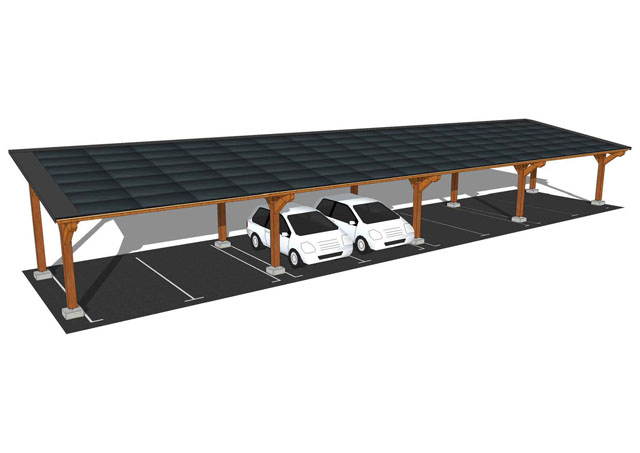 Abri auto / ombrière parking 2-8 places, option solaire_0