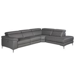AC ANGEL CERDA Angel Cerdá Canapé d'angle relax droite en cuir gris foncé 6111C 295 x 232 x 97 - gris fourrure 8435631018964_0