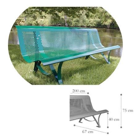 BANC TOUT MÉTAL MÉTRO ACIER GALVANISÉ - COLORIS VERT