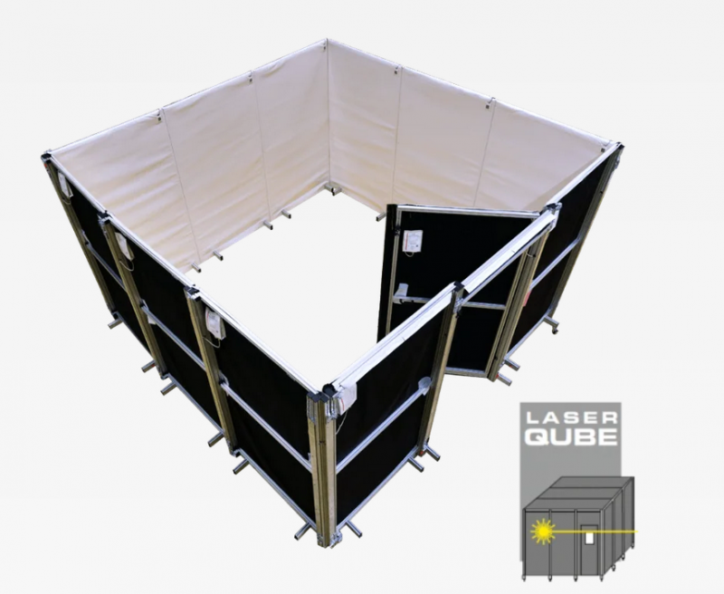 Cabine de protection laser active montable et démontable - ARDOP Industrie - ARD-JUT-CAB-ACTIVE-3300 - Dimensions standards 3300 x 3300 x 2250 mm_0
