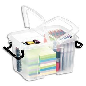 Cep boîte de rangement smart box strata avec couvercle clipsé dims int.15,7x22,1x15,5cm transparent 6l_0