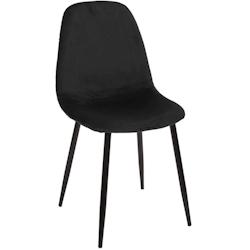 Chaise en métal assise en velours Leaf The Home Deco Factory - noir 3664944427582_0