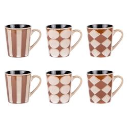Coffret de 6 tasses Shelby 18 cl -  Décoré Rond Grès Table Passion 10.5x7.2 cm - multicolore Grès 3106232282447_0