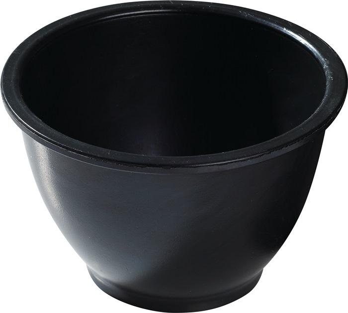 Creuset à plâtre conique en caoutchouc noir - H. 90 mm - D. haut : 125 mm / D. bas : 60 mm_0
