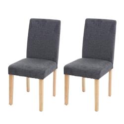 Décoshop26 - Lot de 2 chaises de salle à manger en tissu gris foncé pieds clairs CDS04462 - gris 3001099569604_0