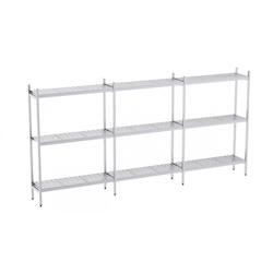 Distform Rayonnage en Acier Inoxydable Linéaires Clayettes Perforées 4020 à 4950 mm 3 Niv P400 Acier inoxydable 4120x400x - 641094996154_0
