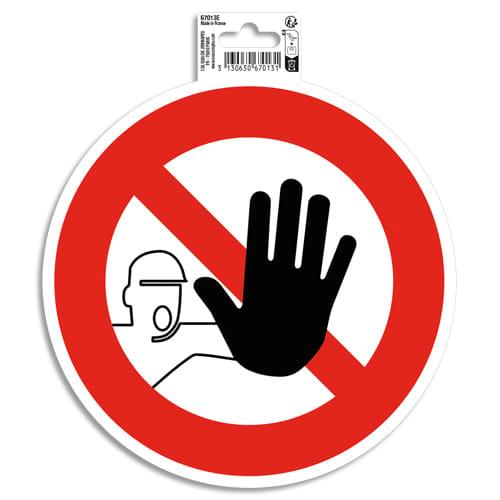Exacompta panneau pvc adhésif antidérapant accès interdit 20 cm 67013e_0