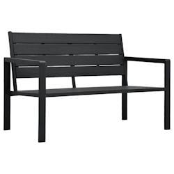 Helloshop26 - Banc de jardin meuble de patio d'extérieur terrasse 120 cm pehd noir aspect de bois 02_0011206 - noir 3000614882723_0