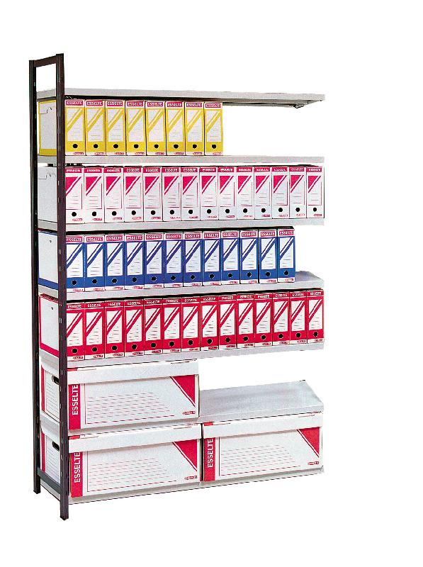 Kit suivant rayonnage pour archives peint universel h.2000 avec tablettes l.1170 x p.350 mm_0