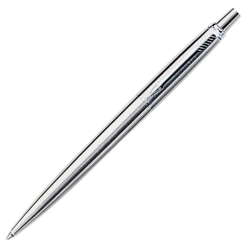 PARKER JOTTER RÉTRACTABLE STYLO BILLE ACIER INOXYDABLE AVEC FINITION CHROMÉE POINTE MOYENNE ENCRE BLEUE COFFRET CADEAU