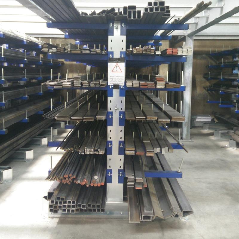 Rayonnage cantilever léger - Quickly International - acier galvanisé avec bras ajustables - charge 1600 à 2500 kg par face_0