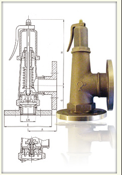 Soupape de sûreté à ressort à brides PN40 - réf. 378 / 378T - Bronze CuSn5Zn5Pb5_0