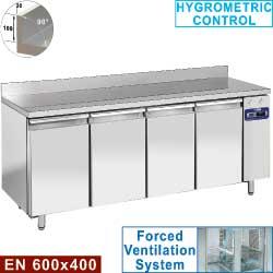 Table frigorifique murale ventilée - 4 portes 600x400 mm - 760 litres (sans groupe) - TPS4N/LA_0
