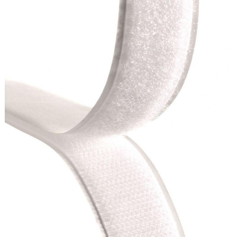 Velcro adhésif - 20 mm x 25 m - 2 rouleaux : boucles et crochets - blanc ou noir_0