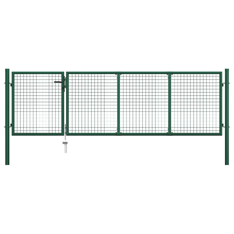Vidaxl portillon acier 350x100 cm vert 144305_0