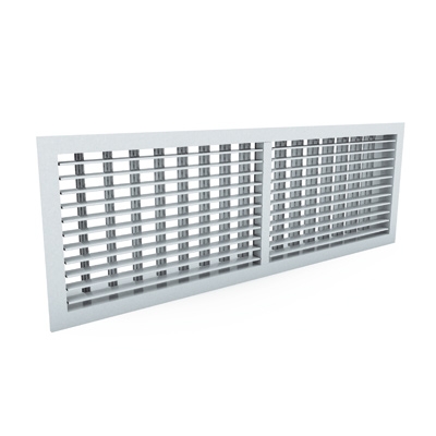 A710 - Grille d'évacuation à aillettes fixes inclinées de 40° en aluminium anodisé ou acier peint blanc_0