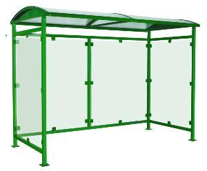 ABRI BUS MASSA / STRUCTURE EN ACIER / BARDAGE EN PLEXIGLAS / 300 X 155 CM_0