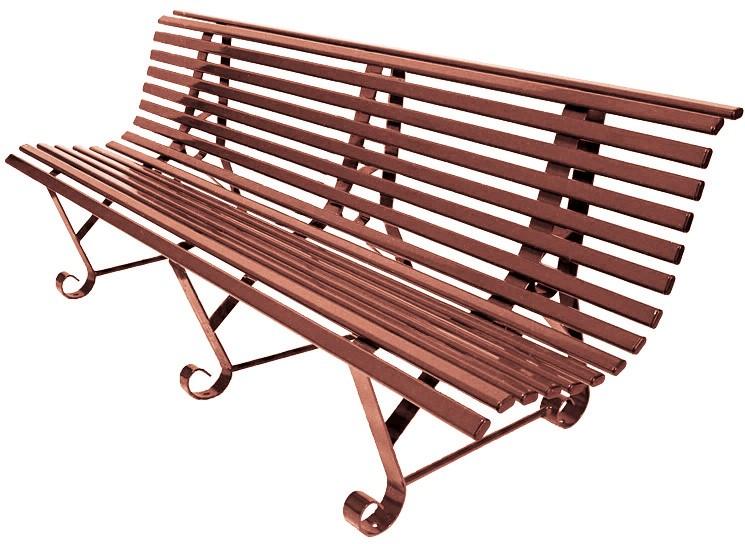 Banc public extérieur en acier modèle Square - traitement anti-rouille et peinture époxy - 2 ou 3 pieds_0